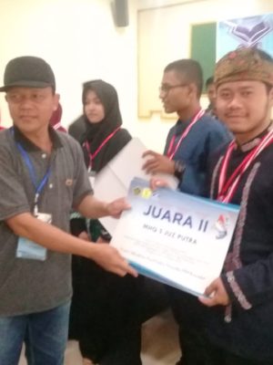 Juara II Musabaqoh Hafzil Qur`an 5 Juz Putra se- Sumatra